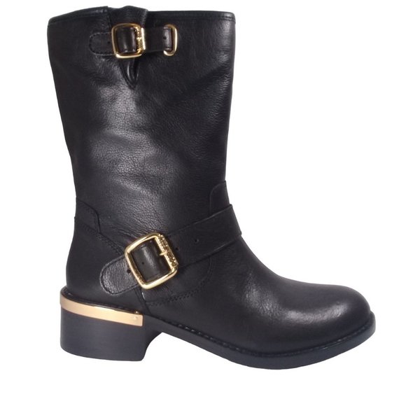 New Vince Camuto Wendeema WomensLeather MotoBoot Harness Detailed Mid-Calf 6.5M - Picture 1 of 14